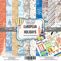 Набор бумаги 30х30 см "European holidays", 10 листов (Фабрика Декору)