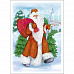 Тканевая карточка мини "Снегурочка и Мороз. С подарками" (ScrapMania)