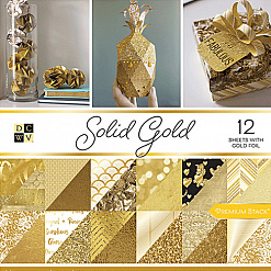 Набор бумаги с фольгированием 30х30 см "Solid gold", 36 листов (DCWV)