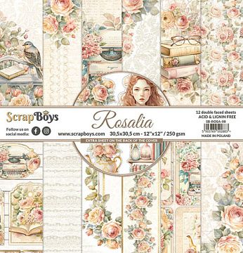 Набор бумаги 30х30 см "Rosalia", 12 листов (ScrapBoys)