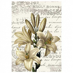 Тканевая карточка мини "Звуки природы. Цветки белой лилии" (ScrapMania)