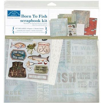 Набор бумаги 30х30 см с наклейками "Рыбак" (Karen Foster)