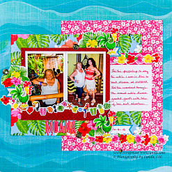Набор бумаги 30х30 см с наклейками "Aloha", 12 листов (Photo Play)