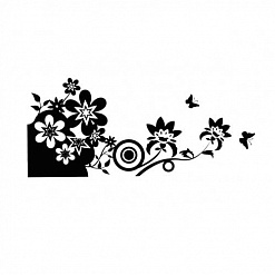 Штамп с акриловым блоком "Цветы и бабочки" (Скрап Малина)