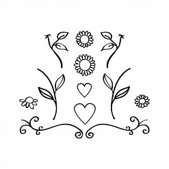 Набор штампов "Цветы и сердца" (Marianne design)