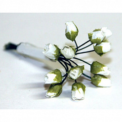 Букетик маленьких роз с полуоткрытым бутоном "Белые" (Рукоделие)