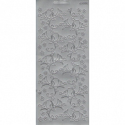 Контурные наклейки "Листья и цветы", цвет серебро (Reddy)