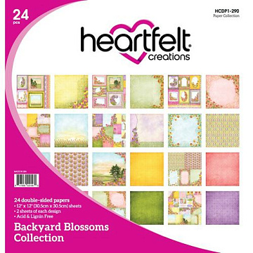 Набор бумаги 30х30 см "Backyard blossoms", 24 листа (Heartfelt Creations)
