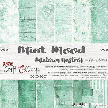 Набор бумаги 30х30 см "Mint mood", 6 листов (CraftO'clock)
